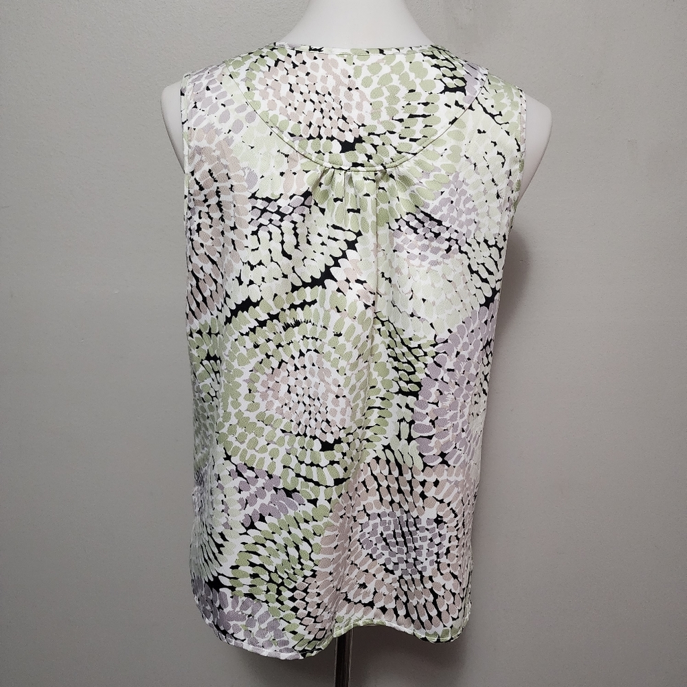 Kasper Celadon Mosaic Print Shell Size Small - image 5